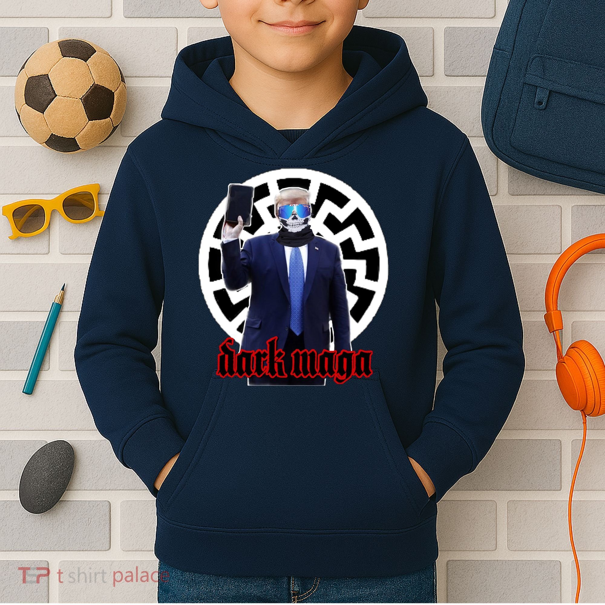Dark Maga Donald Trump 2024 Kids Hoodie