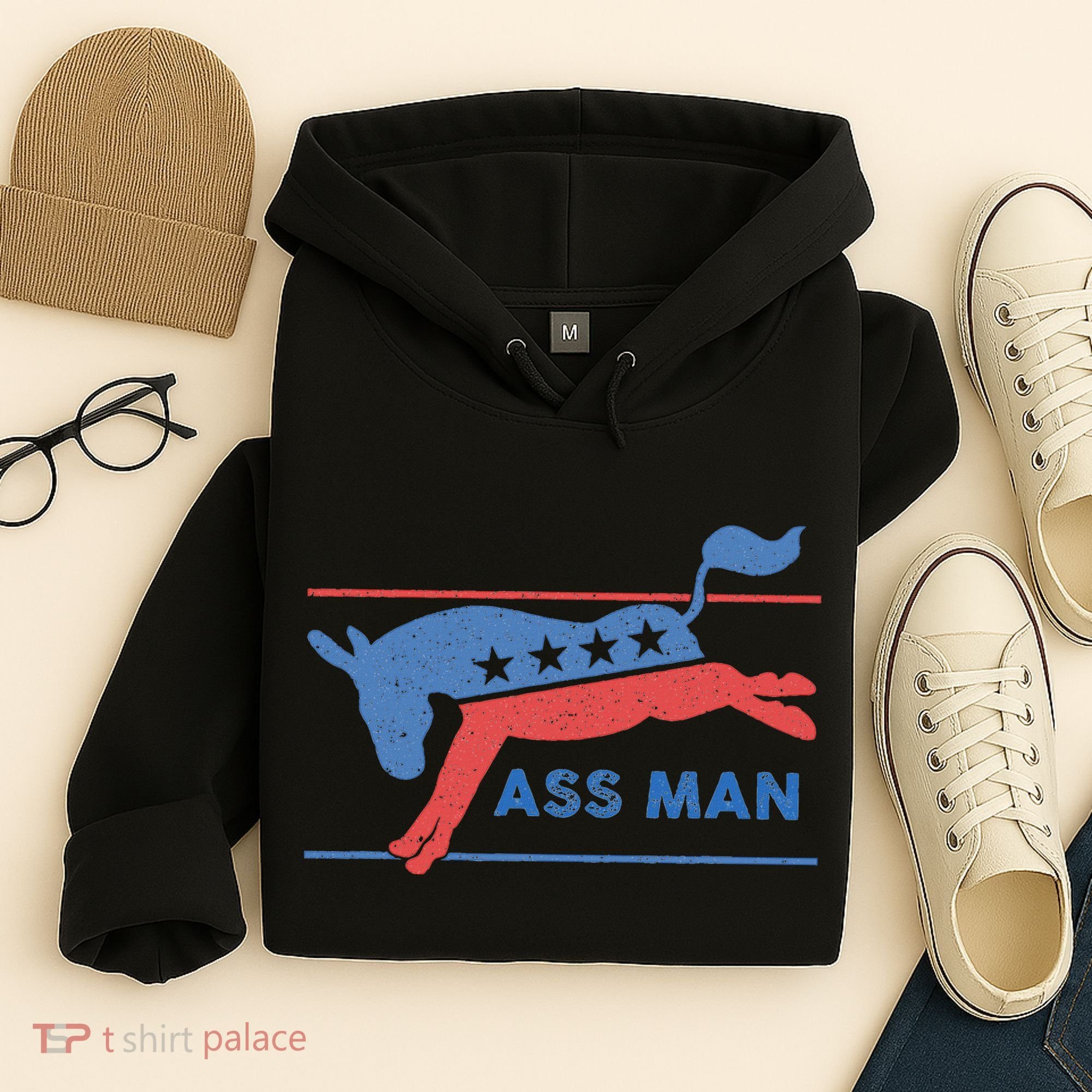 Democrat Merchandise Democratic Donkey Assman Ass Man Hoodie