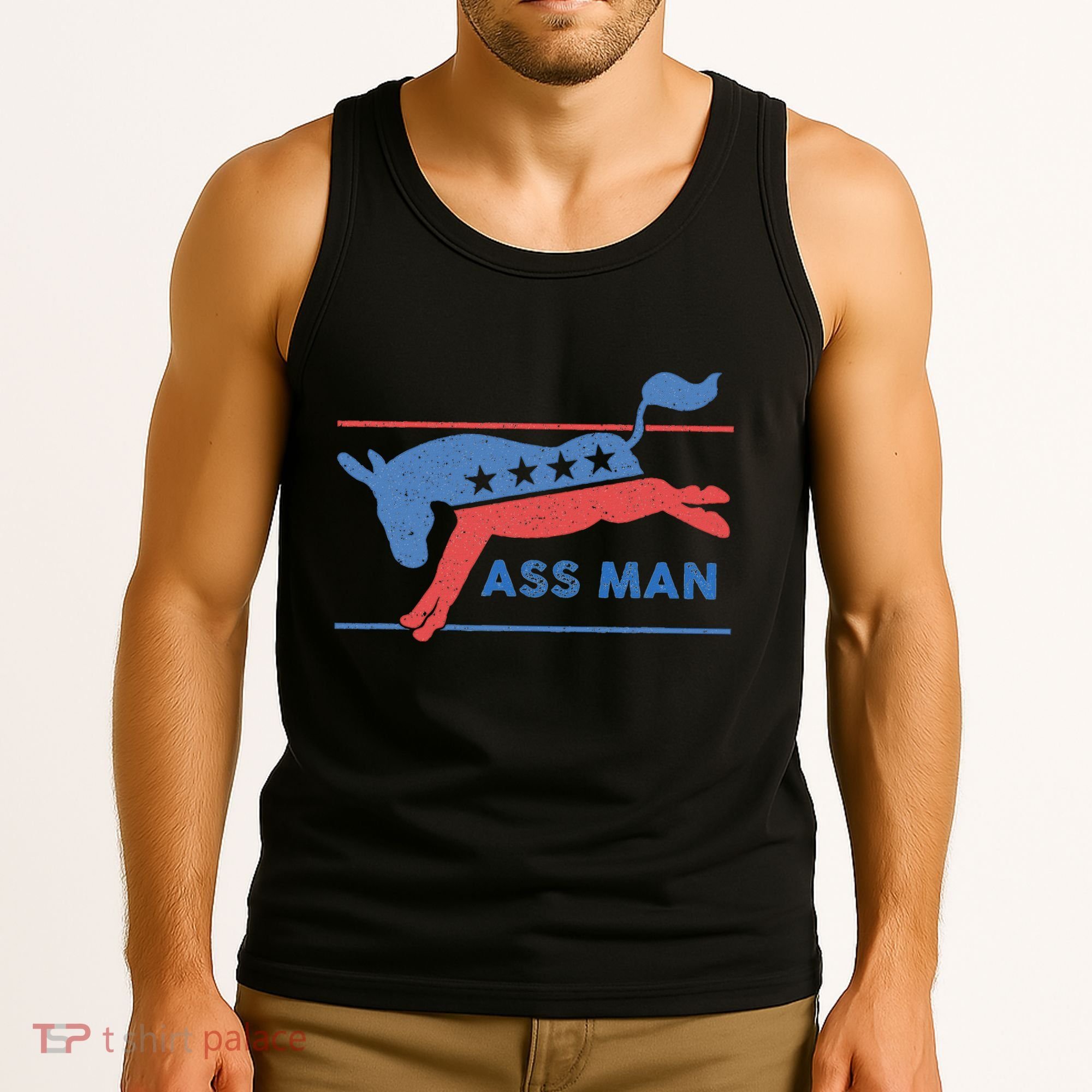 Democrat Merchandise Democratic Donkey Assman Ass Man Tank Top