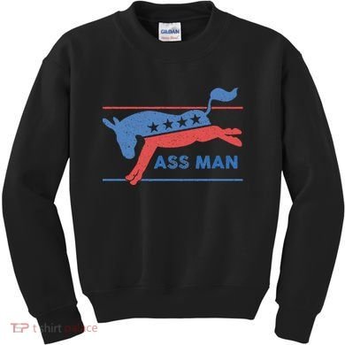 Democrat Merchandise Democratic Donkey Assman Ass Man Kids Sweatshirt