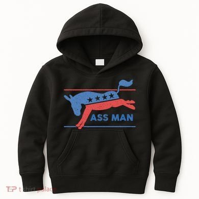 Democrat Merchandise Democratic Donkey Assman Ass Man Kids Hoodie