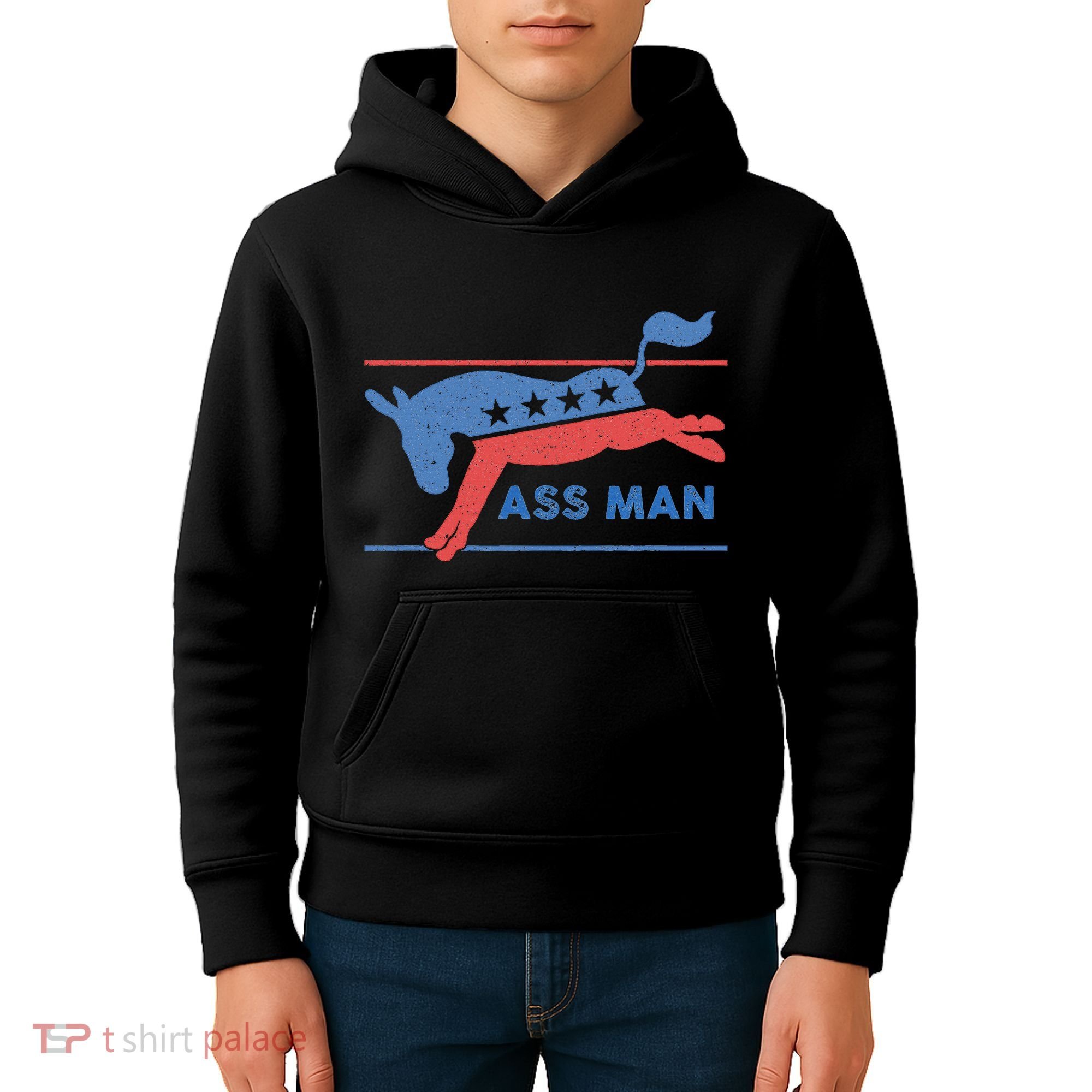 Democrat Merchandise Democratic Donkey Assman Ass Man Kids Hoodie