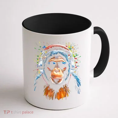 Dj Monkey Coffee Mug back