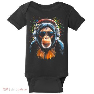 Dj Monkey Baby Bodysuit