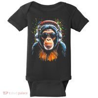 Dj Monkey Baby Bodysuit thumb 0