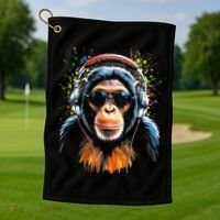 Dj Monkey Golf Towel thumb 1