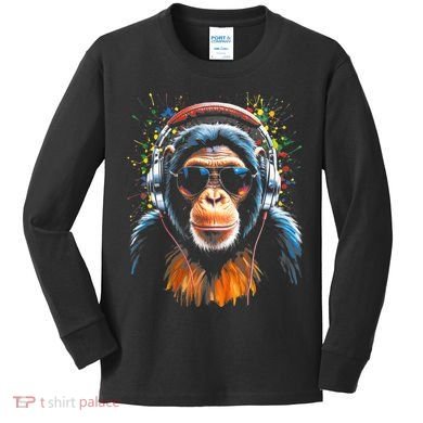 Dj Monkey Kids Long Sleeve Shirt