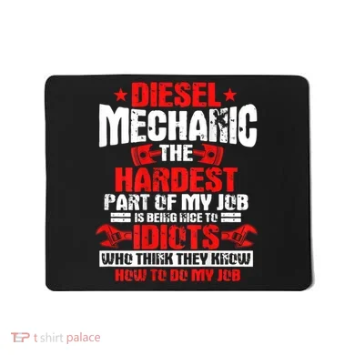 Diesel Mechanic Design On Back Mousepad