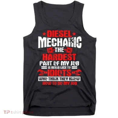 Diesel Mechanic Design On Back Tank Top
