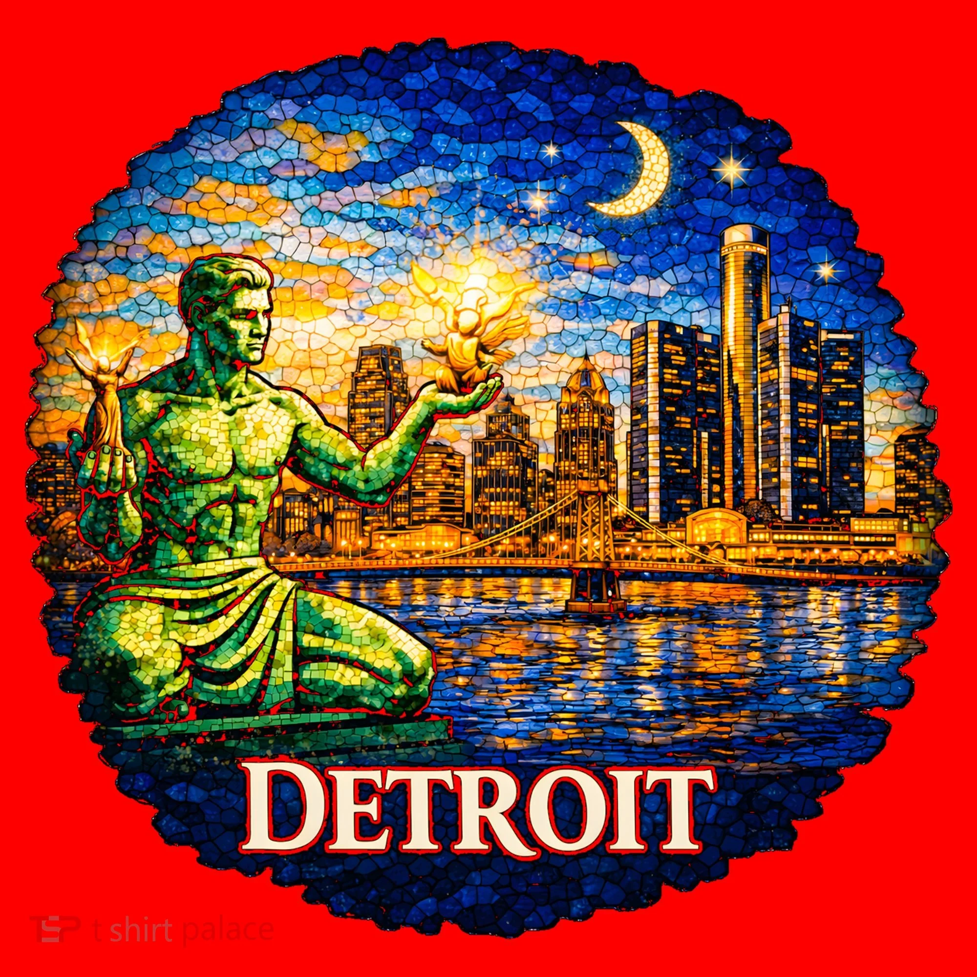 Detroit Mosaic Santa Hat