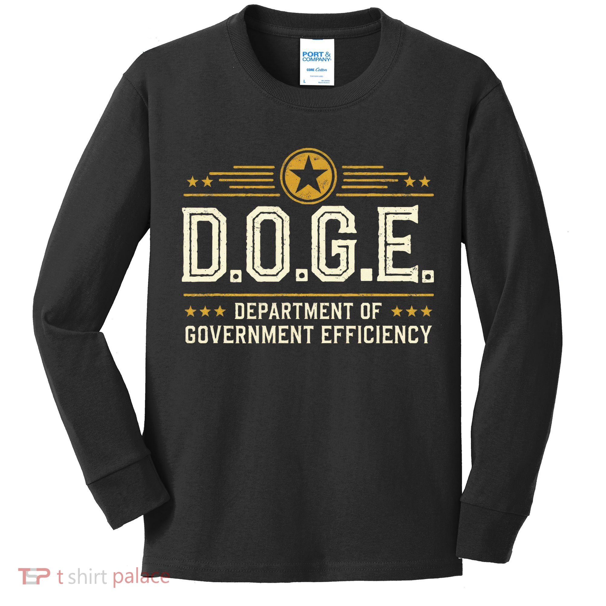 Doge Meme D.O.G.E. Department Of Government Efficiency Kids Long Sleeve Shirt
