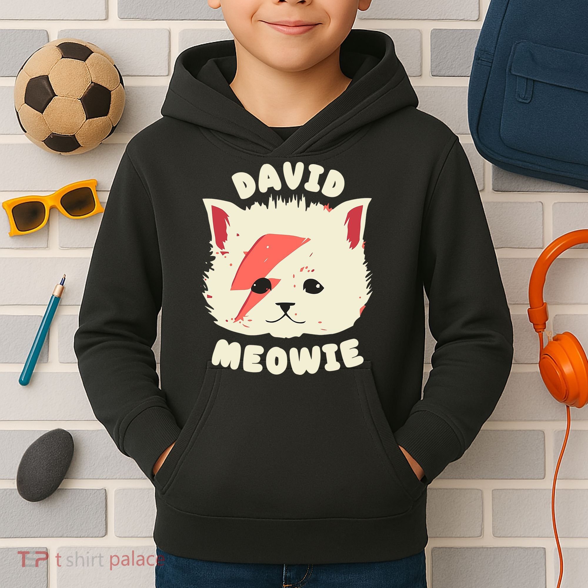 David Meowie Kids Hoodie