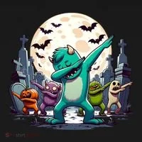 Dabbing Monsters Dance Halloween Gift Bucket Hat thumb 4