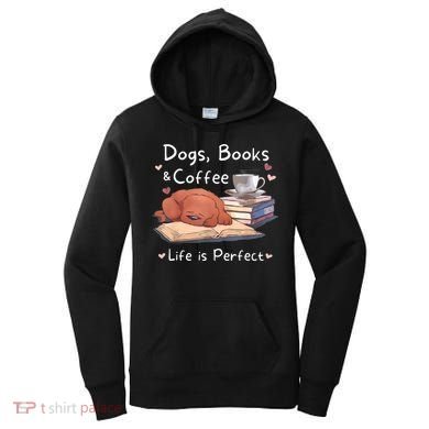 Dog Mom Dad Dogs Books Coffee Women's Hoodie