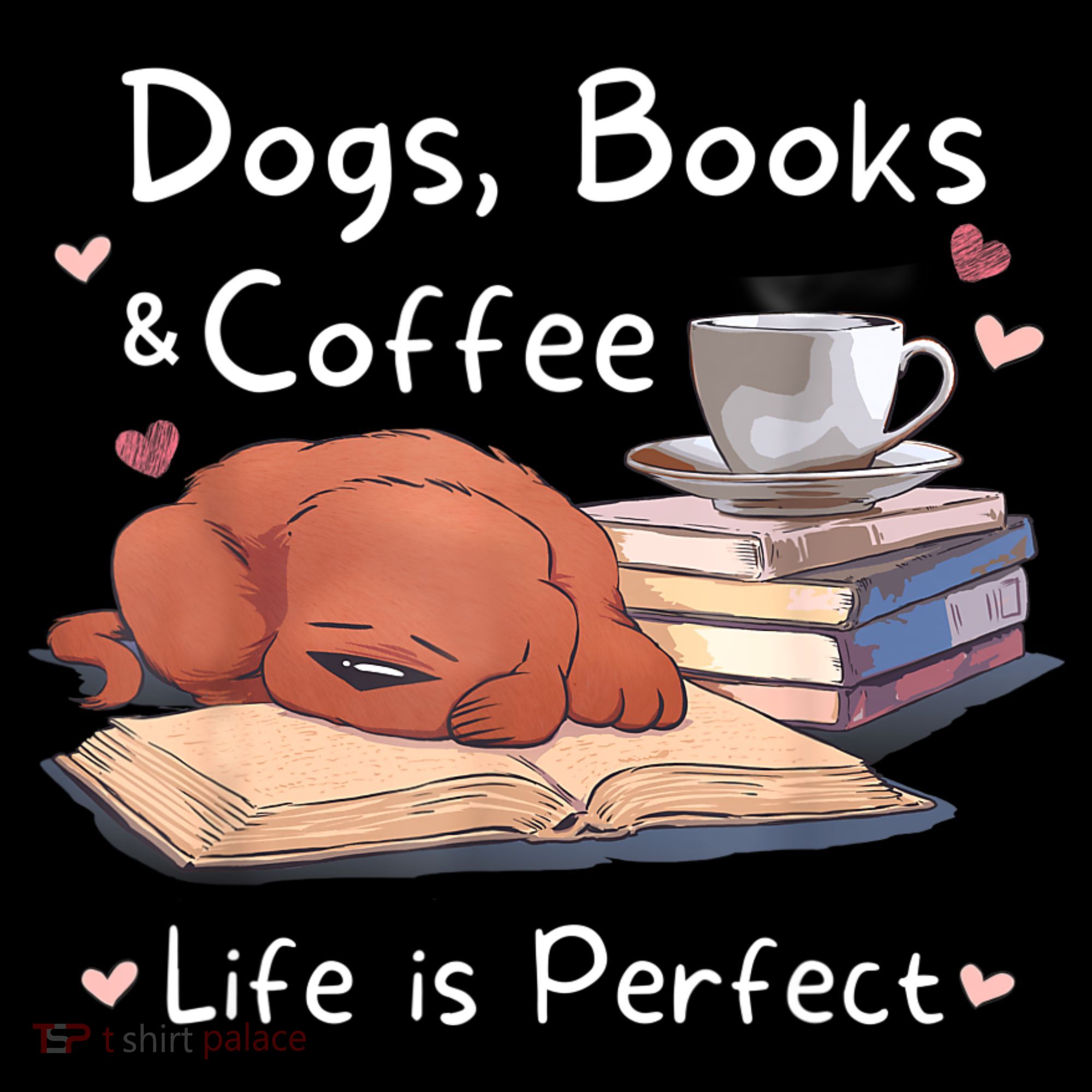 Dog Mom Dad Dogs Books Coffee Women's Hoodie