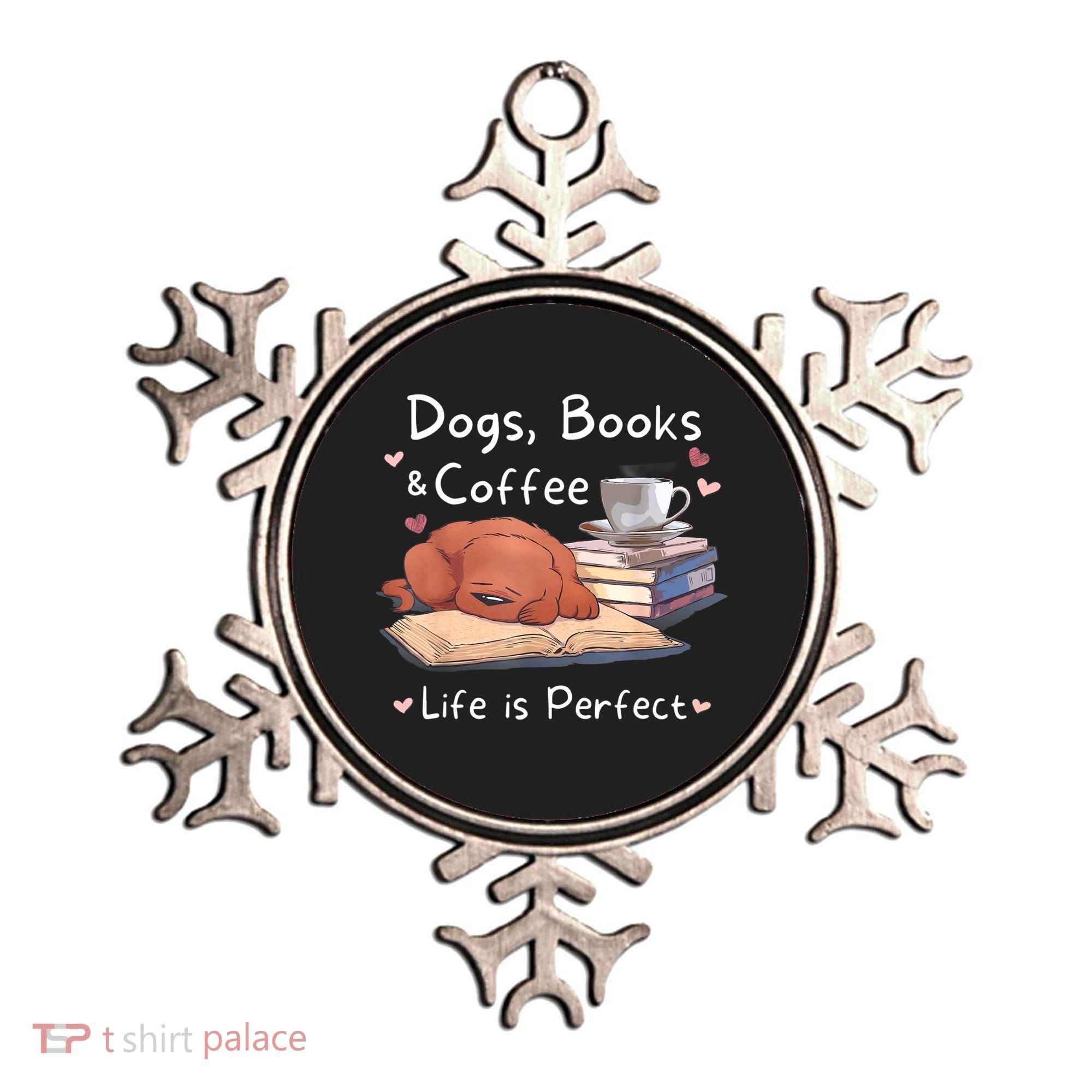 Dog Mom Dad Dogs Books Coffee Ornament