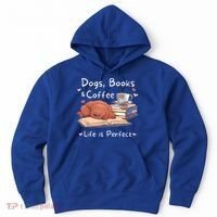 Dog Mom Dad Dogs Books Coffee Hoodie thumb 0