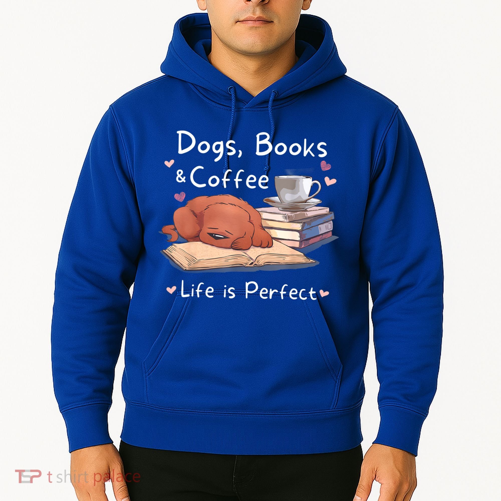 Dog Mom Dad Dogs Books Coffee Hoodie