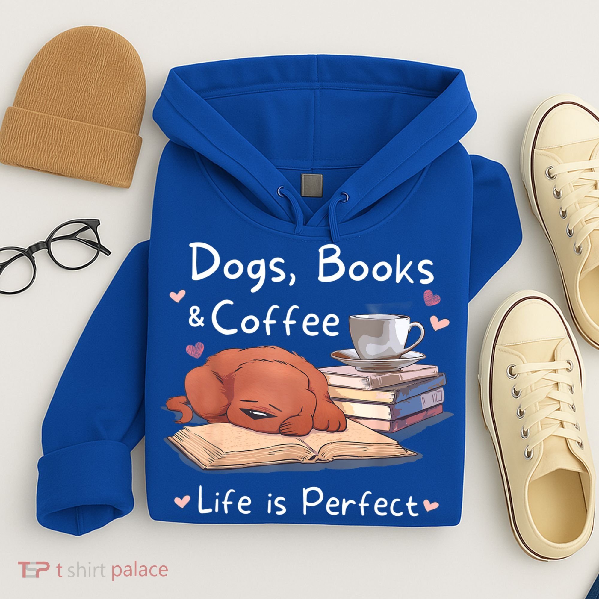Dog Mom Dad Dogs Books Coffee Hoodie