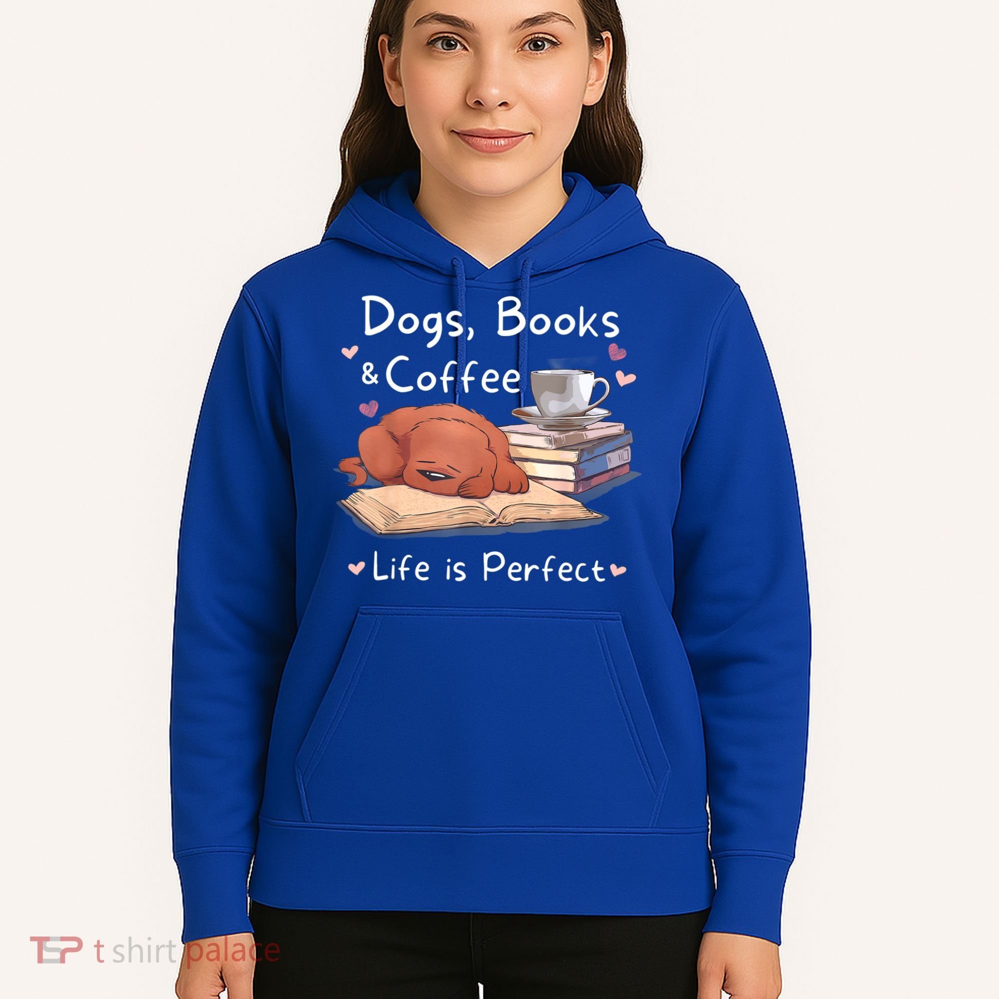 Dog Mom Dad Dogs Books Coffee Hoodie
