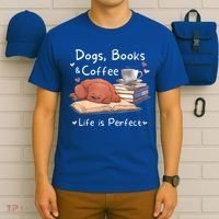 Dog Mom Dad Dogs Books Coffee T-Shirt thumb 6