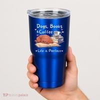 Dog Mom Dad Dogs Books Coffee Tumbler thumb 2