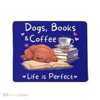 Dog Mom Dad Dogs Books Coffee Mousepad thumb 0