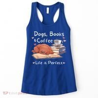 Dog Mom Dad Dogs Books Coffee Women's Tank Top thumb 0