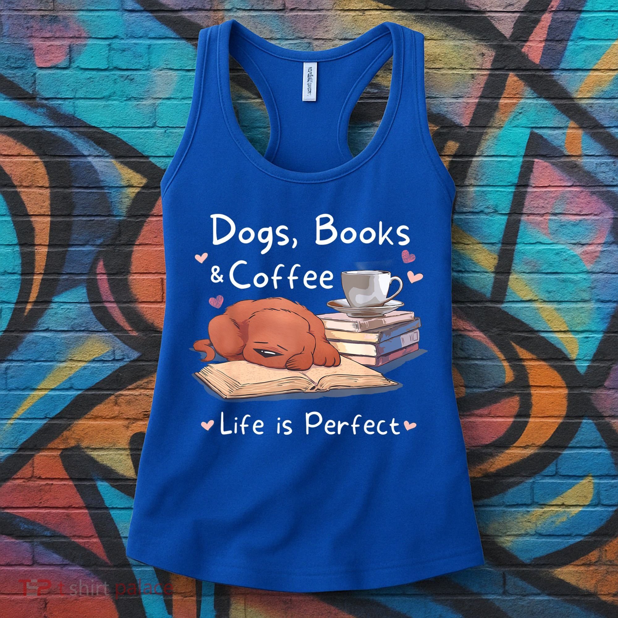Dog Mom Dad Dogs Books Coffee Women's Tank Top