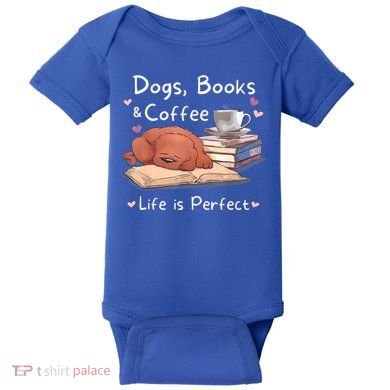 Dog Mom Dad Dogs Books Coffee Baby Bodysuit