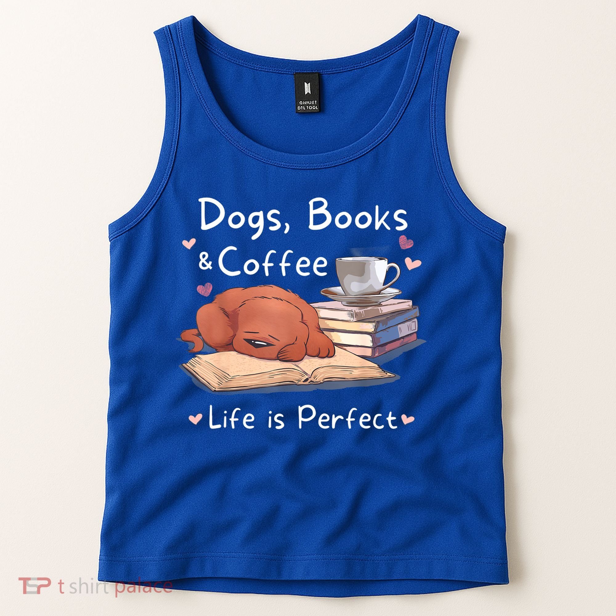 Dog Mom Dad Dogs Books Coffee Tank Top