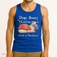 Dog Mom Dad Dogs Books Coffee Tank Top thumb 3