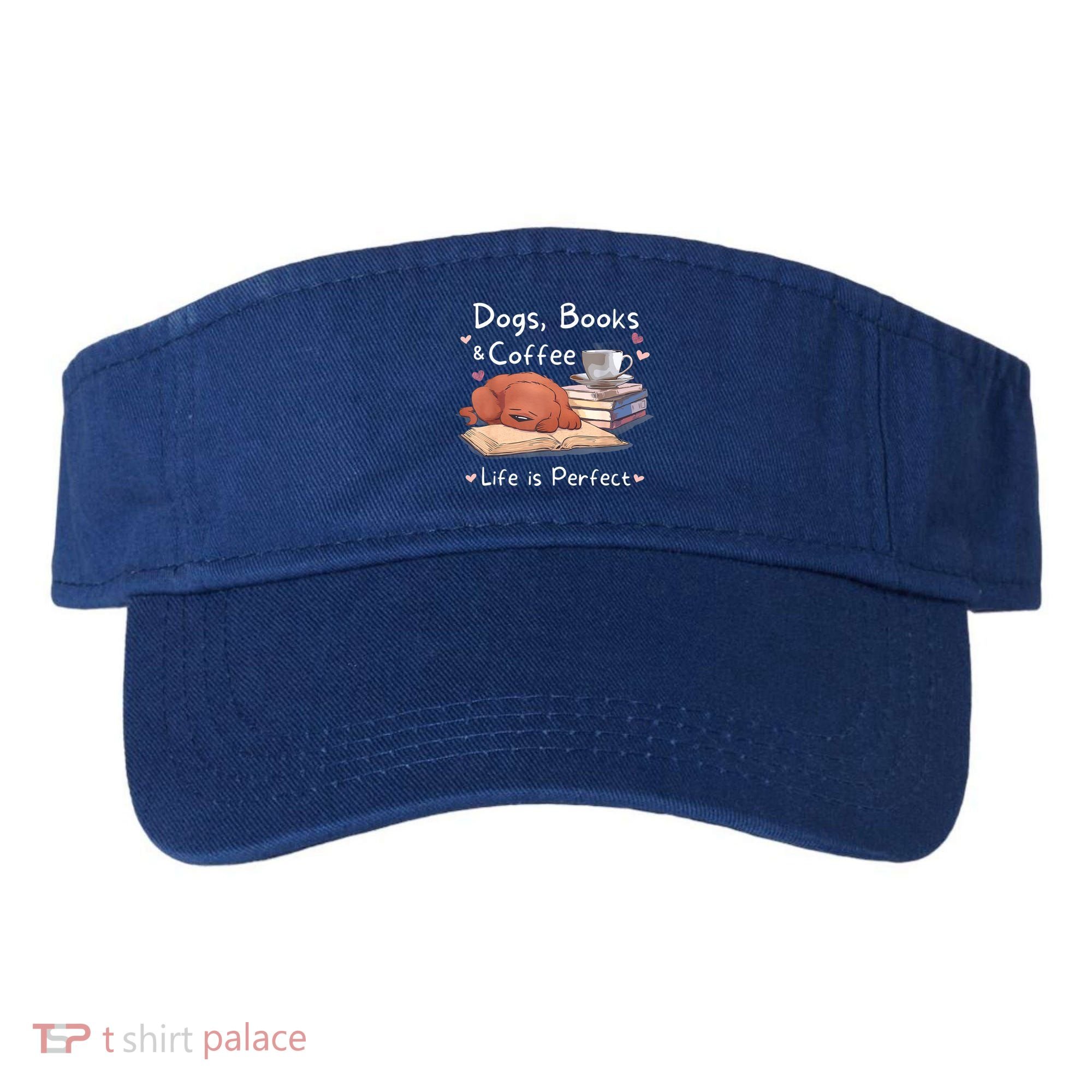 Dog Mom Dad Dogs Books Coffee Visor