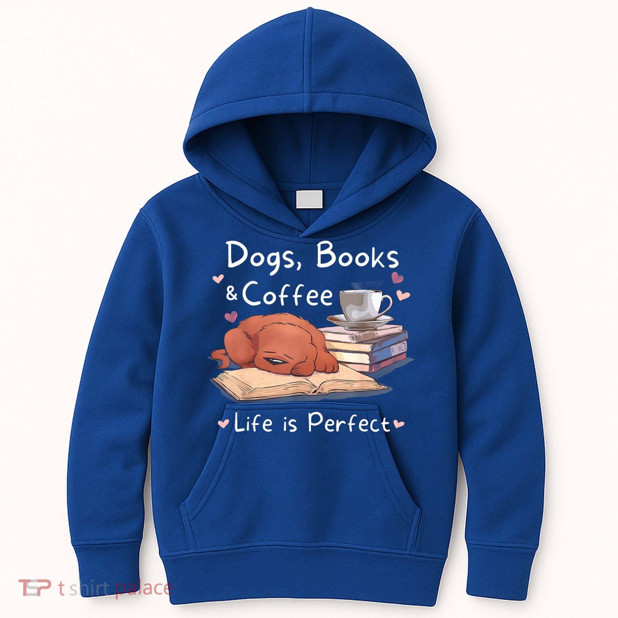 Dog Mom Dad Dogs Books Coffee Kids Hoodie