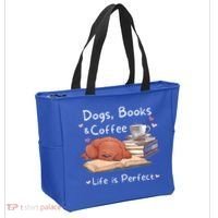 Dog Mom Dad Dogs Books Coffee Tote Bag thumb 2