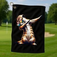 Dabbing Meerkat Dancing Dab Surikate Golf Towel thumb 1