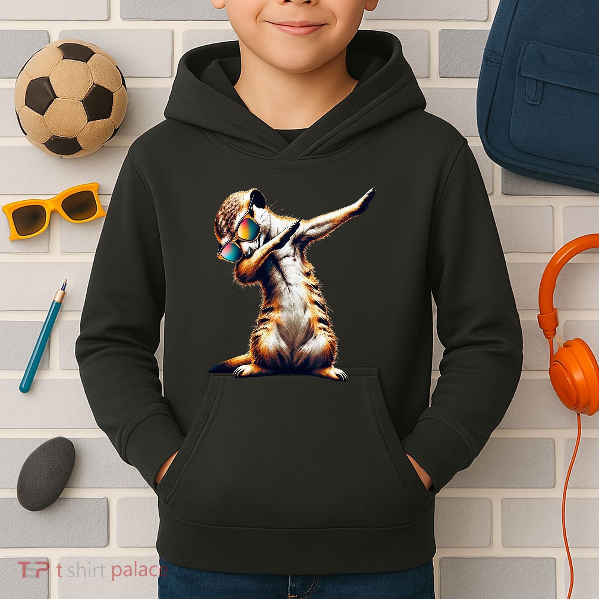 Dabbing Meerkat Dancing Dab Surikate Kids Hoodie