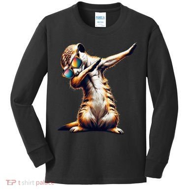 Dabbing Meerkat Dancing Dab Surikate Kids Long Sleeve Shirt