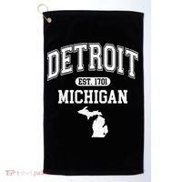 Detroit Michigan Est. 1701 Varsity Golf Towel thumb 0