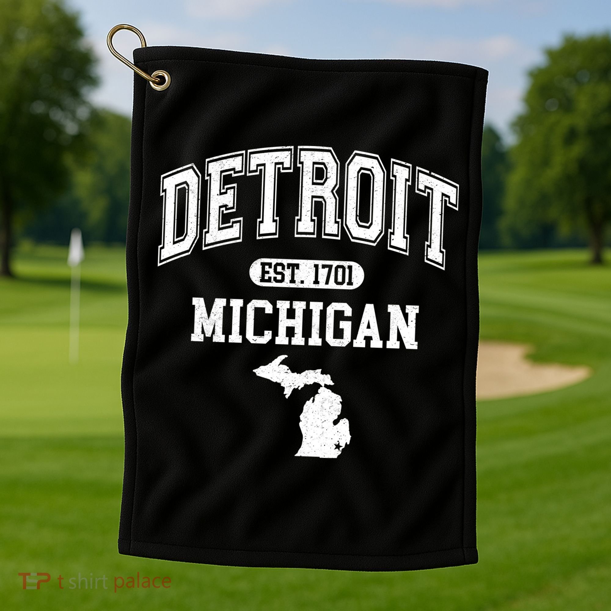 Detroit Michigan Est. 1701 Varsity Golf Towel