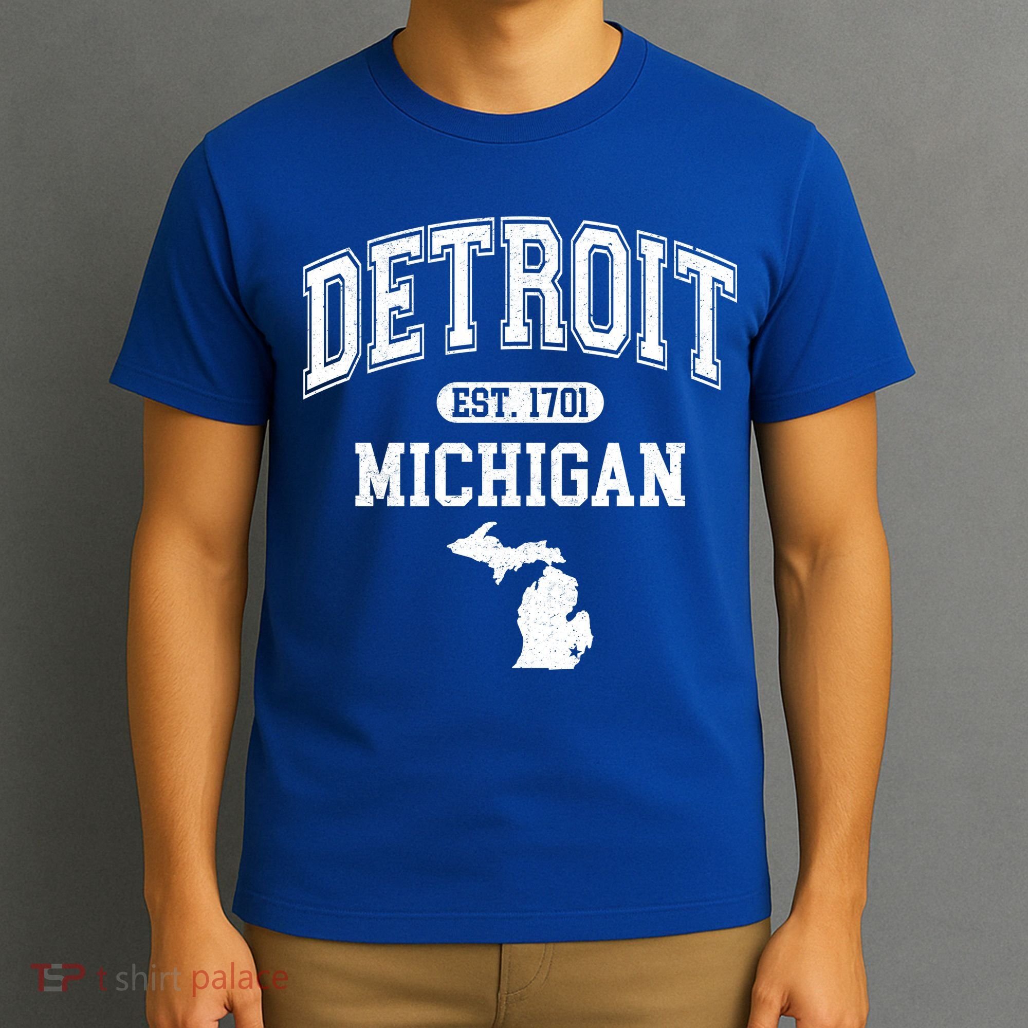 Detroit Michigan Est. 1701 Varsity T-Shirt