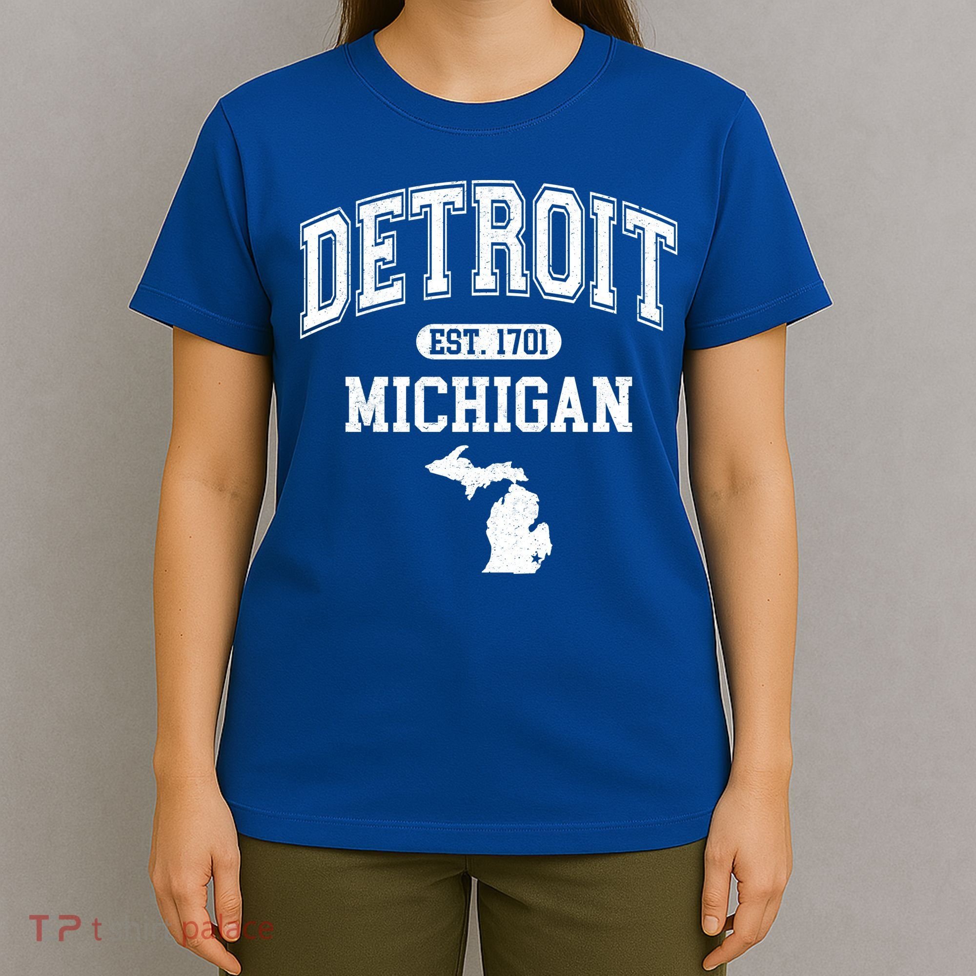 Detroit Michigan Est. 1701 Varsity T-Shirt