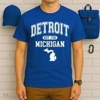 Detroit Michigan Est. 1701 Varsity T-Shirt thumb 6