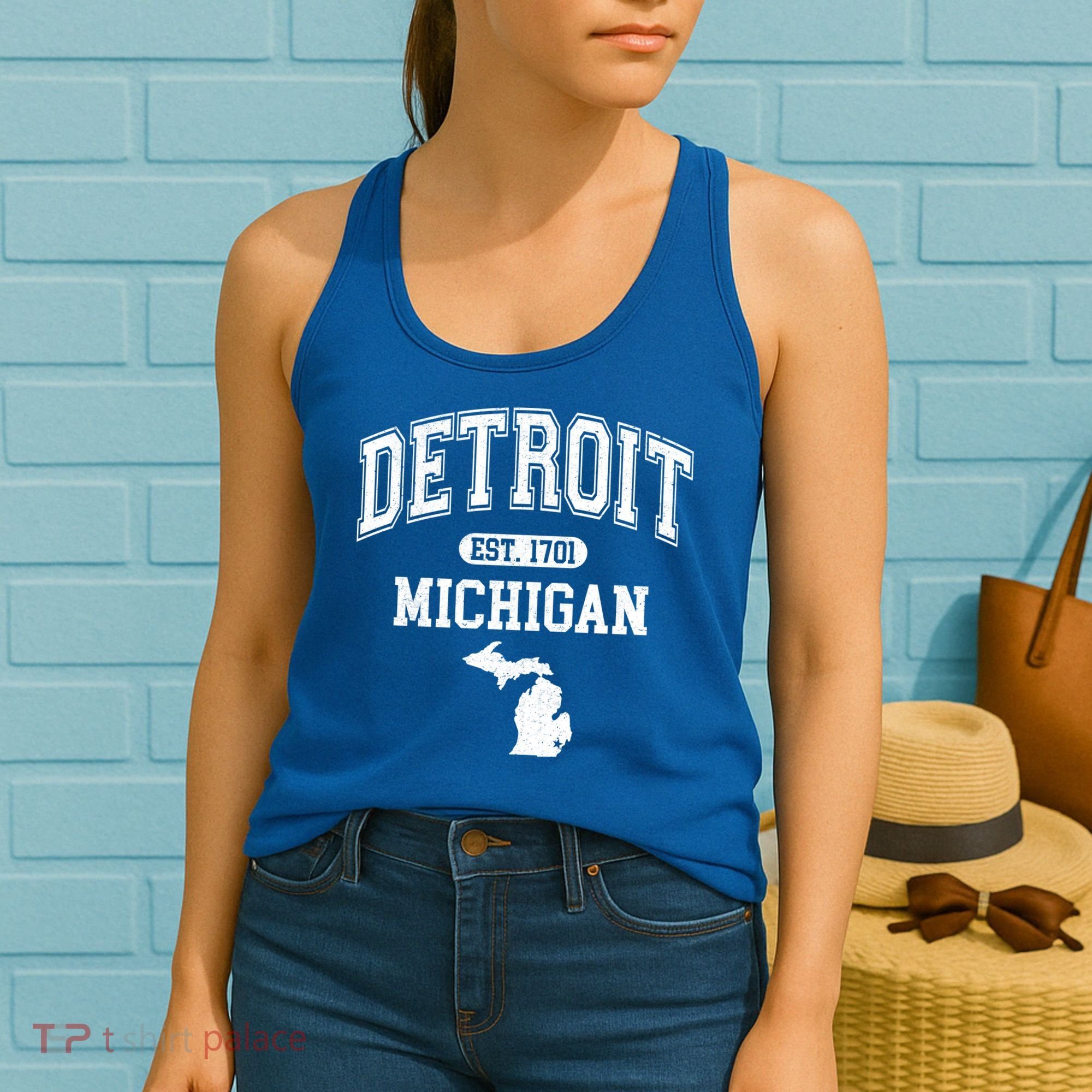 Detroit Michigan Est. 1701 Varsity Women's Tank Top