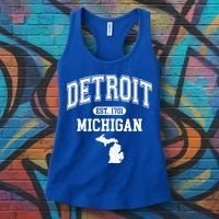 Detroit Michigan Est. 1701 Varsity Women's Tank Top thumb 3