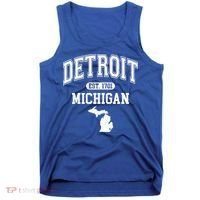 Detroit Michigan Est. 1701 Varsity Tank Top thumb 0