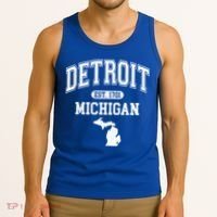 Detroit Michigan Est. 1701 Varsity Tank Top thumb 3