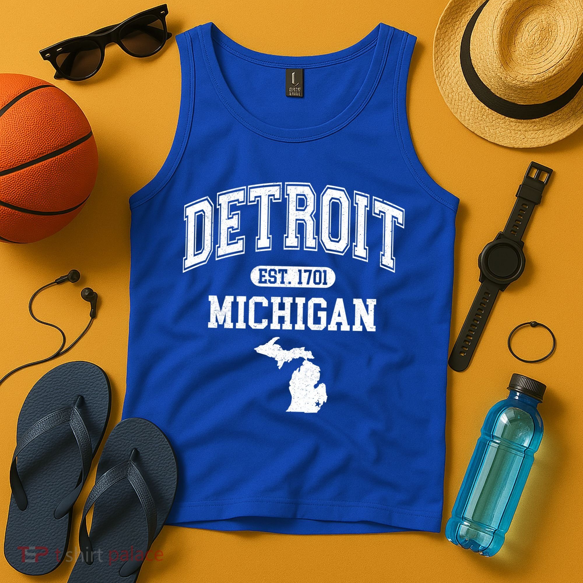 Detroit Michigan Est. 1701 Varsity Tank Top