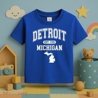 Detroit Michigan Est. 1701 Varsity Toddler T-Shirt thumb 3
