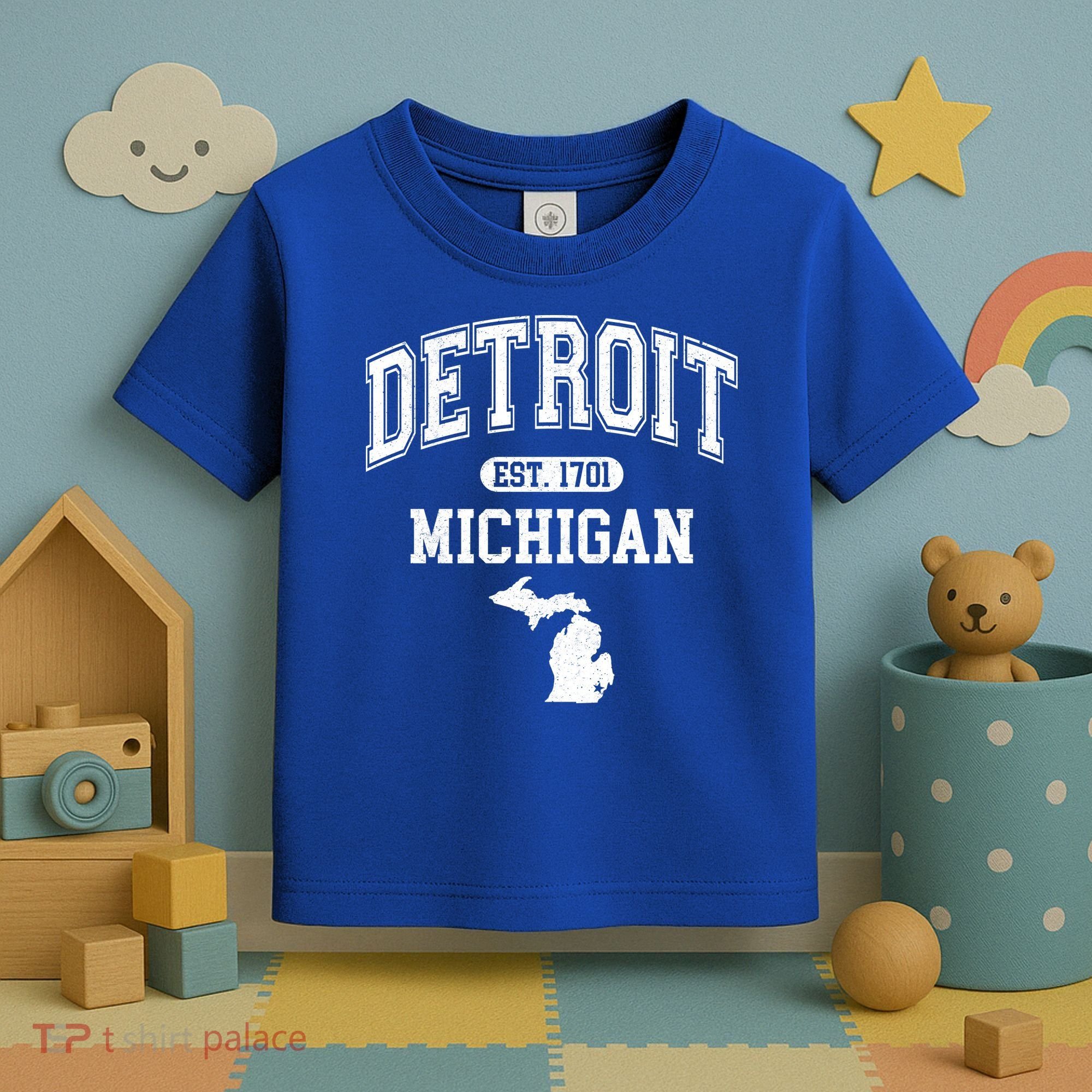 Detroit Michigan Est. 1701 Varsity Toddler T-Shirt
